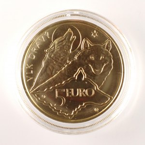 5 euro 2021 Vlk dravý, kapsle, Cu,