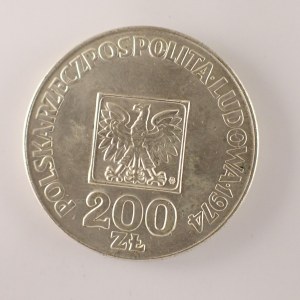 200 Zlotých 1974, 30 let PRL, Ag,