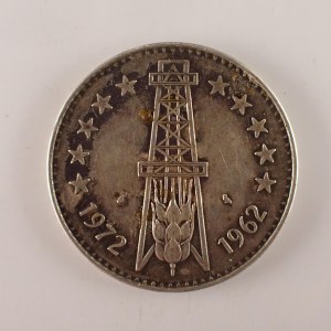 Alžír / 5 Dinars 1972, 10. výr. nezávislosti, patina, Ag,