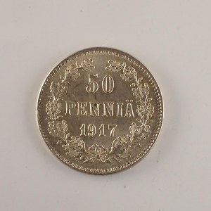 Finsko / 50 Penniä 1917, Ag,