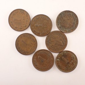Holandsko / 1 Cent 1878, 1880, 1881, 1884, 1898, 1900, 1901, 7 ks