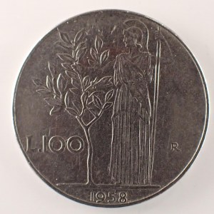 Itálie / 100 Lire 195, KM#96.1, Fe,