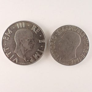 Itálie / 2 Lira 1940 (slabě magnetická), 1 Lira 1942, 2 ks