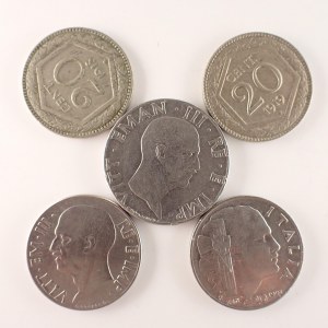 Itálie / 50 Centesimi 1941, 20 Centesimi 1918, 1919, 1940, 1941, 5 ks