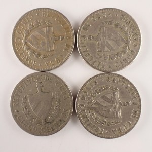 Kuba / 5 Centavos 1920, 1946, 1960, 1961, CuNi, 4 ks