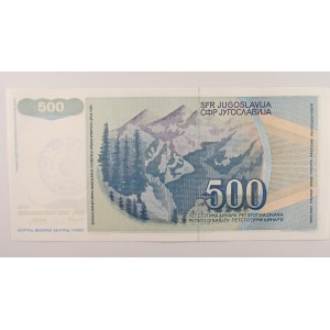 Bosna a Hercegovina / 500 Dinara 1992, ruční razítko,
