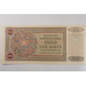 Slovenský štát [1939 - 1945] / 1000 Ks 1940 s.315, kolkovaná, Bajer 65, plastická,