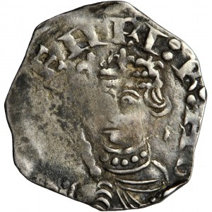 Anglia, Henryk II, pens typu Cross and crosslets (tzw. typ Tealby), klasa C2, Canterbury, mincerz Goldeep, ok. 1161-1165