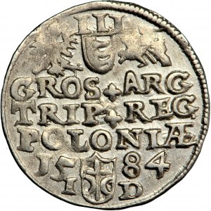 Stephen Batory (Báthory), Crown of Poland, trojak (triple groschen) 1584, Olkusz