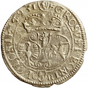 Sigismund III., Krone, Pfennig 1593, Olkusz