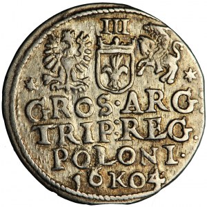 Sigismund III, Crown of Poland, trojak (triple groschen) 1604, Cracow