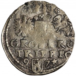 Sigismund III, Crown of Poland, trojak (triple groschen) „1597”, contemporary (i.e. 16th/17th century) forgery