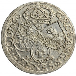 John Casimir, Crown of Poland, szóstak (sextuple groschen) 1660, Cracow