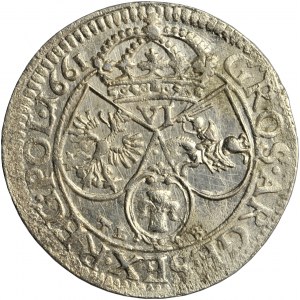 Jan Kazimierz, Krone, Sixpence 1661, Krakau