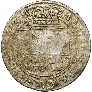John Casimir, Crown of Poland, złoty (tymf) 1663, Leopol (Lviv).