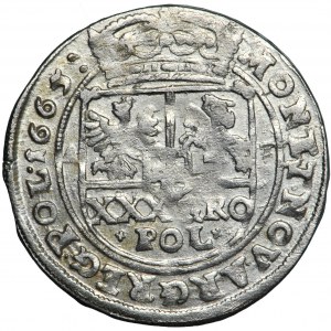 John Casimir, Crown of Poland, złoty (tymf) 1665, Bydgoszcz