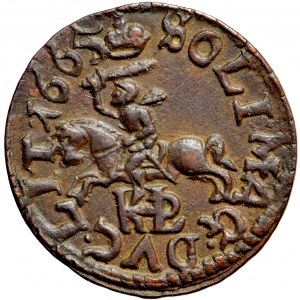John Casimir, Lithuania, small copper shilling (Boratyni’s shilling) 1665, Vilna