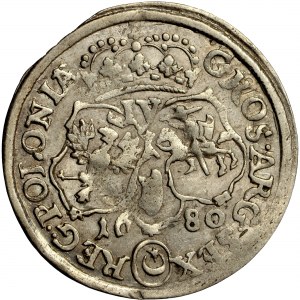 Johannes III., Krone, Sixpence 1680, Bromberg (Bydgoszcz)