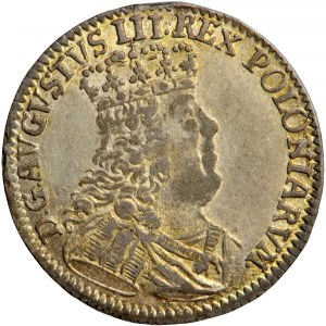 August III., Trojak (halber Pfennig) 1753, Leipzig