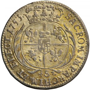 August III., Trojak (halber Pfennig) 1753, Leipzig