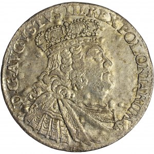 Augustus III, szóstak (sextuple groschen) 1755, Leipzig, E. Croll