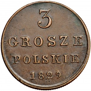 Nikolaus I., 3 Grosze 1829, Warschau