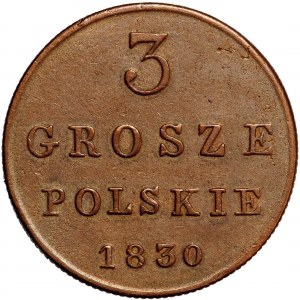 Mikołaj I, 3 grosze 1830, Warszawa, F. Hunger