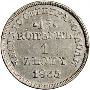 Polen, Russische Teilung, 15 Kopeken = 1 Zloty 1835, Warschau