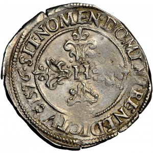 France, Henry III, half franc 1576, Rouen, Claude Leroux (mark: Crown of thorns).