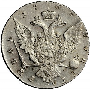 Russland, Katharina II., Rubel 1764, Münze St. Petersburg, Jakow Iwanow