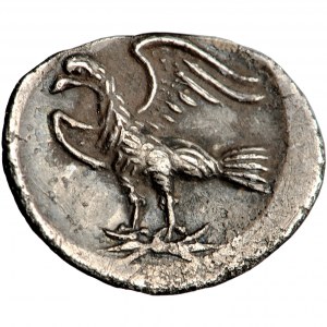 Latium, Alba Fucens. Obol c. 280-275, AR 0.48 g.