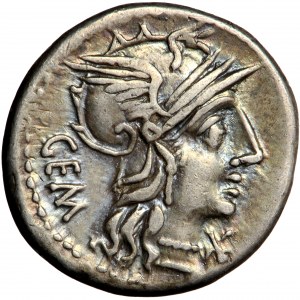 Römische Republik, M. Aburius Geminus, Denarius, Rom, 132 v. Chr.