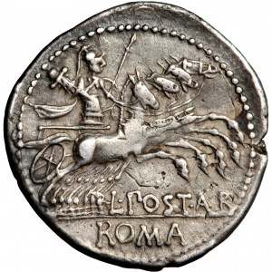 Republika Rzymska, L. Postumius Albinus, denar, Rzym, 131 przed Chr.