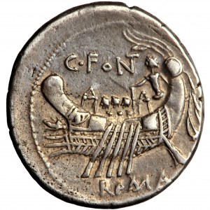 Republika Rzymska, C. Fonteius, denar, Rzym, 114-113 przed Chr.