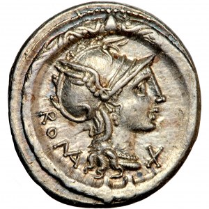 Republika Rzymska, L. Torquatus, denar, Rzym, 113-112 przed Chr.
