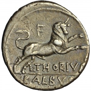 Republika Rzymska, L. Thorius Balbus, denar, Rzym, 105 przed Chr.