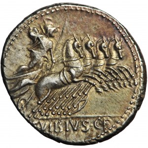 Roman Republic, C. Vibius Pansa, AR Denarius, 90 BC., Rome mint