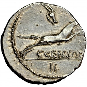 Roman Republic, Caius Marcius Censorinus, AR Denarius, 88 BC., Rome mint