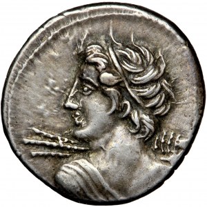 C. Licinius Macer, AR Denarius, 84 BC., auxiliary Rome mint