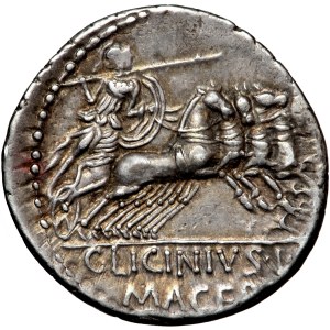 C. Licinius Macer, AR Denarius, 84 BC., auxiliary Rome mint