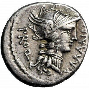 Roman Republic, L. Manlius Torquatus. 82 BC. AR Denarius, mint of Rome
