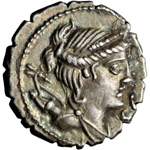 Republika Rzymska, Tiberius Claudius Nero, denar serratus, Rzym, 79 przed Chr.