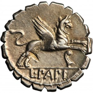 Roman Republic, L. Papius, serrate denarius, 79 B.C., mint of Rome