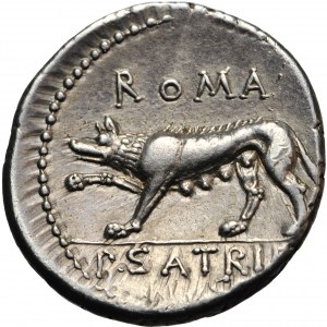 Republika Rzymska, P. Satrienus, denar, Rzym, 77 przed Chr.
