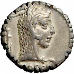 Roman Republic, L. Roscius Fabatus, serrate denarius, 64 BC, mint of Rome.