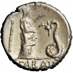 Roman Republic, L. Roscius Fabatus, serrate denarius, 64 BC, mint of Rome.