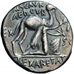 Republika Rzymska, M. Aemilius Scaurus i P. Plautius Hypsaeus, denar, Rzym, 58 przed Chr.