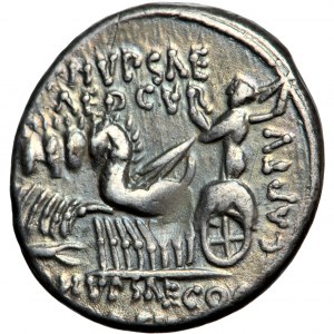 Republika Rzymska, M. Aemilius Scaurus i P. Plautius Hypsaeus, denar, Rzym, 58 przed Chr.