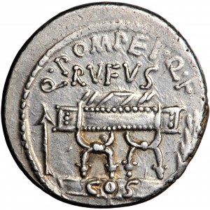 Römische Republik, Q. Pompeius Rufus, Denar, Rom, 54 v. Chr.