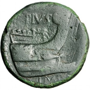 Roman Republic, Sextus Pompeius Magnus Pius, AE As, circa 43-36 B.C., uncertain mint in Sicily